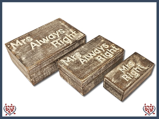 MRS ALWAYS RIGHT - WOODEN BOX | Wooden Boxes & Bowls