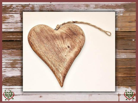 SOLID HANGING HEART | Wooden Home Accessories - Paul Martyn Interiors