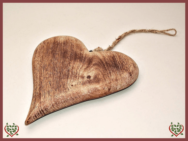 SOLID HANGING HEART | Wooden Home Accessories - Paul Martyn Interiors