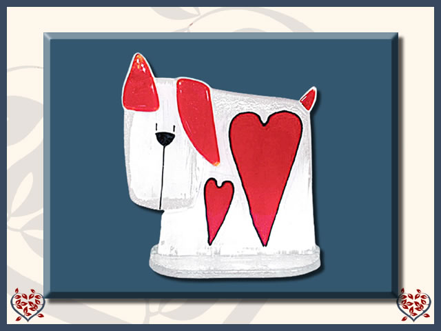 DOG ~ HEART (RED) | Nobile Glass Animal