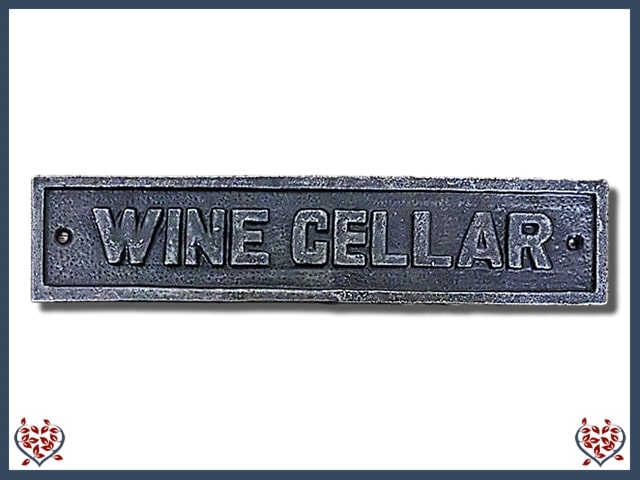 IRON PLAQUE ~ WINE CELLAR | Wall Decor