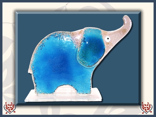 ELEPHANT ~ SMALL (TEAL) | Nobile Glass Animal