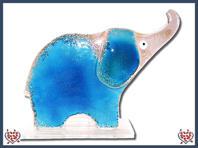 ELEPHANT ~ SMALL (TEAL) | Nobile Glass Animal