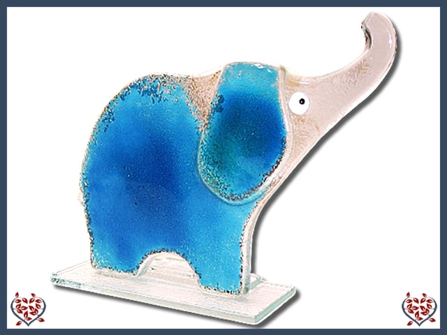 ELEPHANT ~ SMALL (TEAL) | Nobile Glass Animal