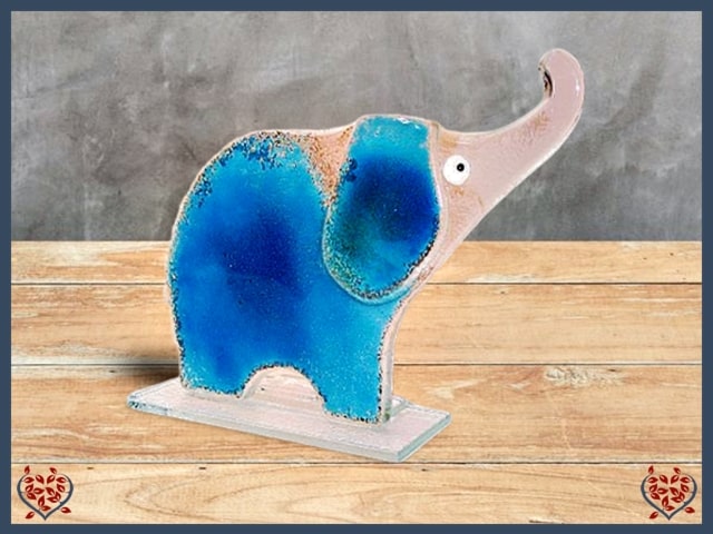 ELEPHANT ~ SMALL (TEAL) | Nobile Glass Animal
