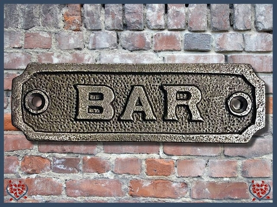 IRON PLAQUE ~ BAR | Wall Decor