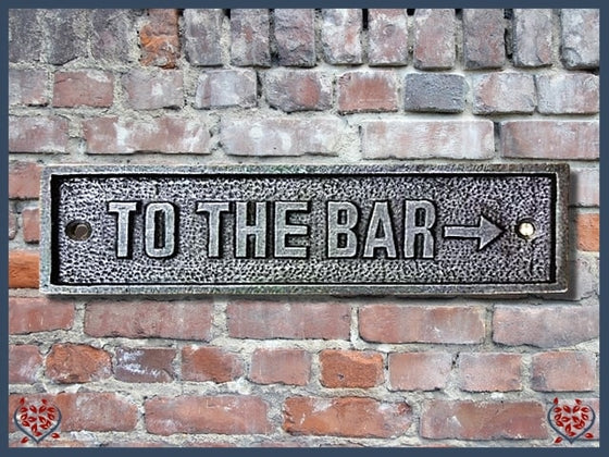 IRON PLAQUE ~ TO THE BAR | Wall Decor