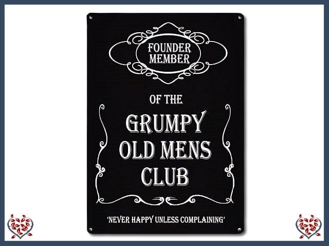 GRUMPY OLD MENS CLUB (LARGE) ~ METAL SIGN |  Wall Decor