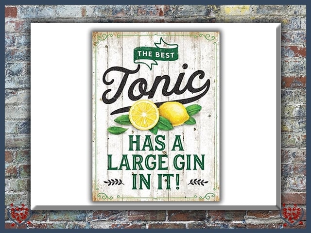 THE BEST TONIC ~ METAL SIGN |  Wall Decor