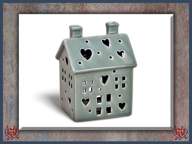 LIGHT UP CERAMIC HOUSE ~ SMALL (GREY) | Kitchenware