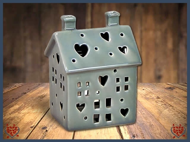 LIGHT UP CERAMIC HOUSE ~ SMALL (GREY) | Kitchenware