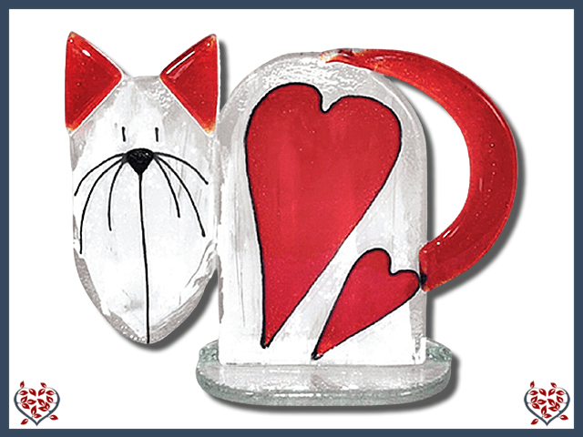 CAT HEART (RED) | Nobile Glass Animal