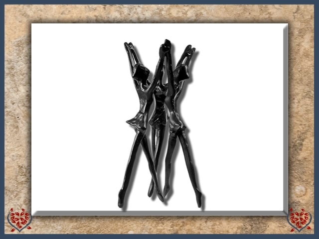 DANCERS REACHING TRIO ~ METAL FIGURINE | Figurine