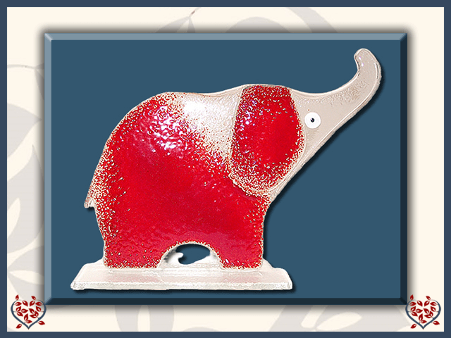ELEPHANT ~ SMALL (RED) | Nobile Glass Animal