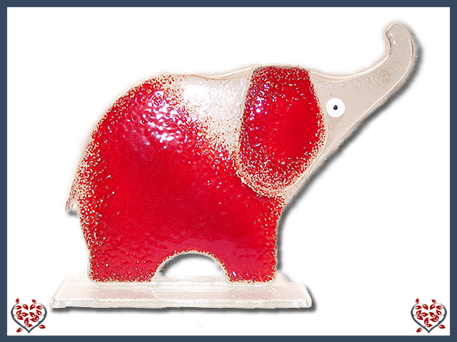 ELEPHANT ~ SMALL (RED) | Nobile Glass Animal