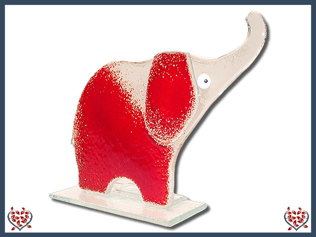 ELEPHANT ~ SMALL (RED) | Nobile Glass Animal