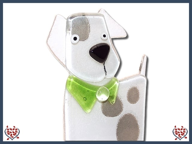 PUPPY ~ SMALL (GREEN/WHITE)  | Nobile Glass Animal