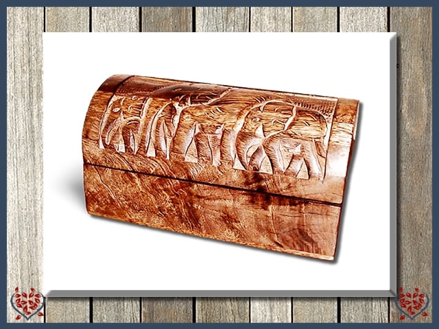 CARVED DOME BOX (ELEPHANT) | Wooden Accessories
