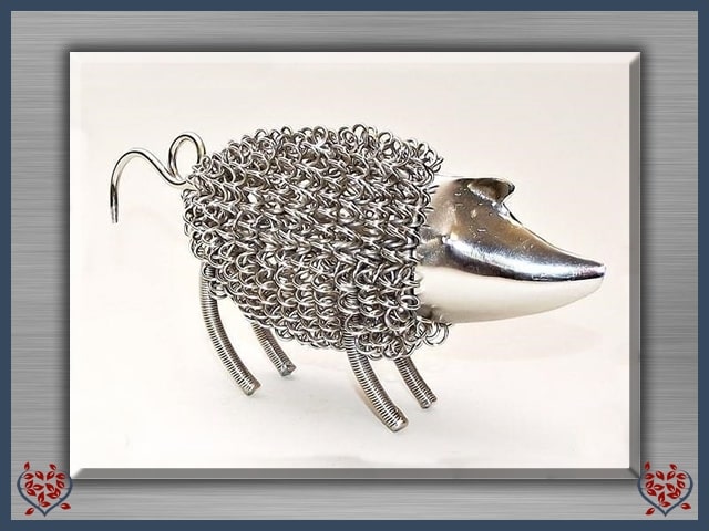 WIGGLE PIGLET ~ SILVER | Animal Figures - Paul Martyn Interiors